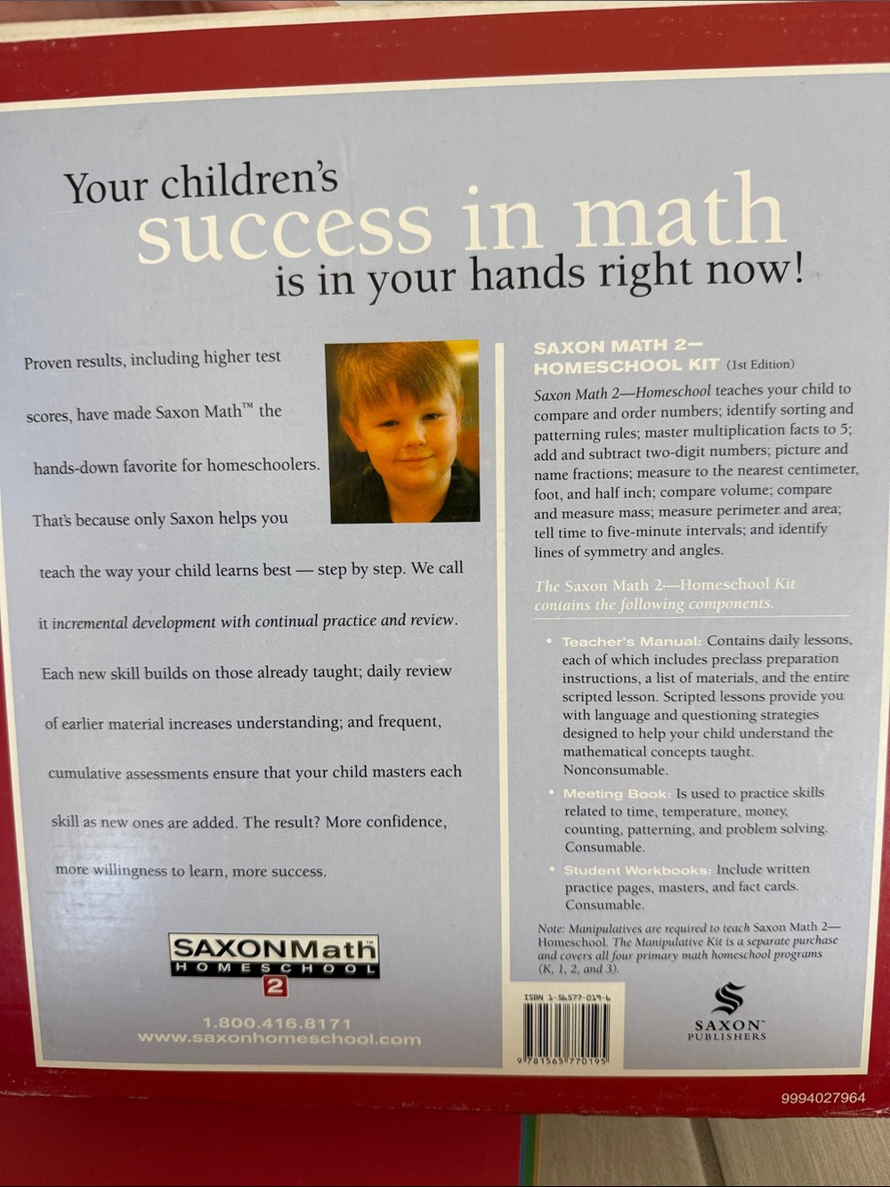 Saxon Math 2 Homeschool Set - Picture 8 of 8